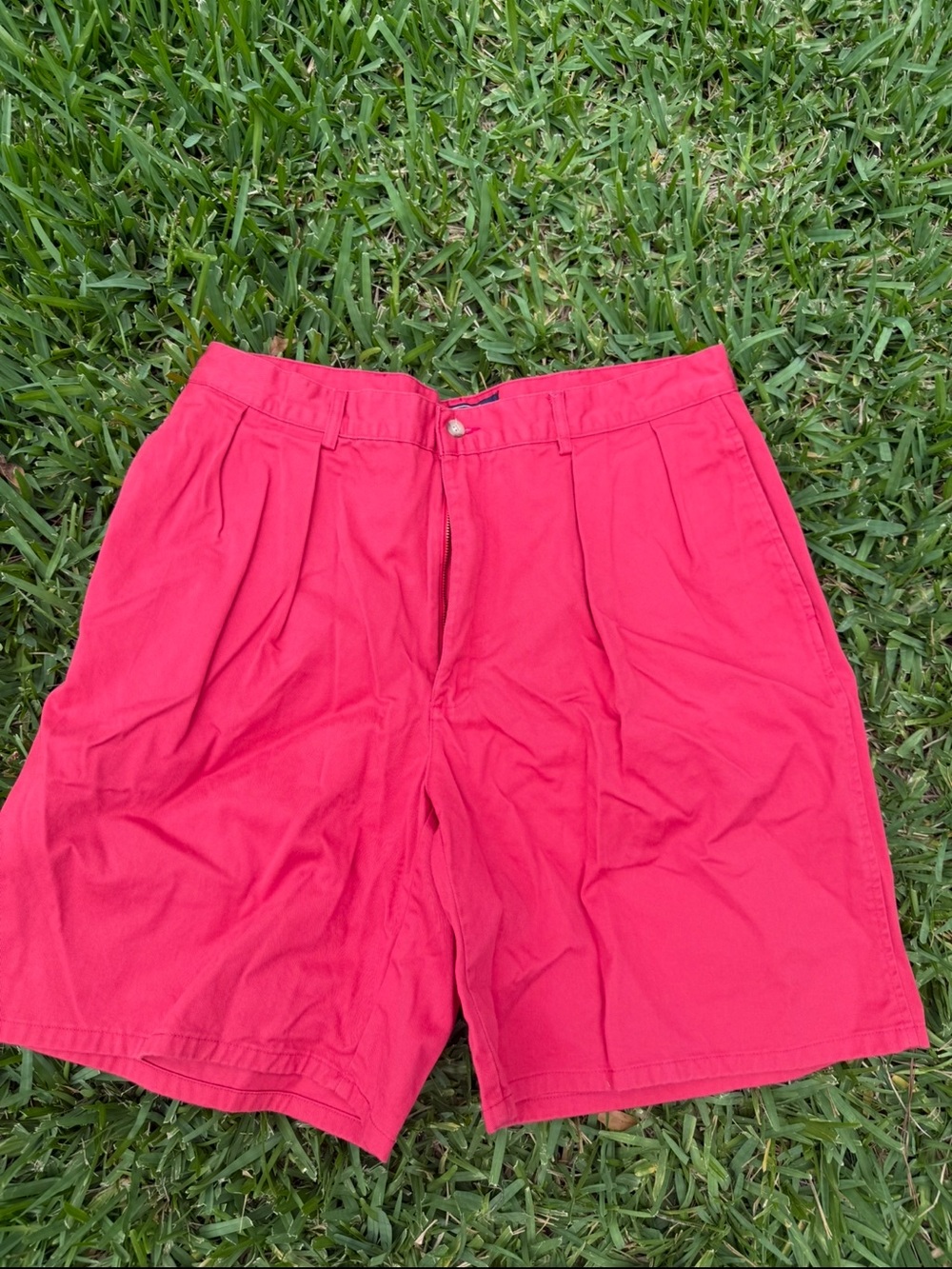 Vintage Polo by Ralph Lauren Made in USA Red Flat Front Bermuda Shorts Men’s 36